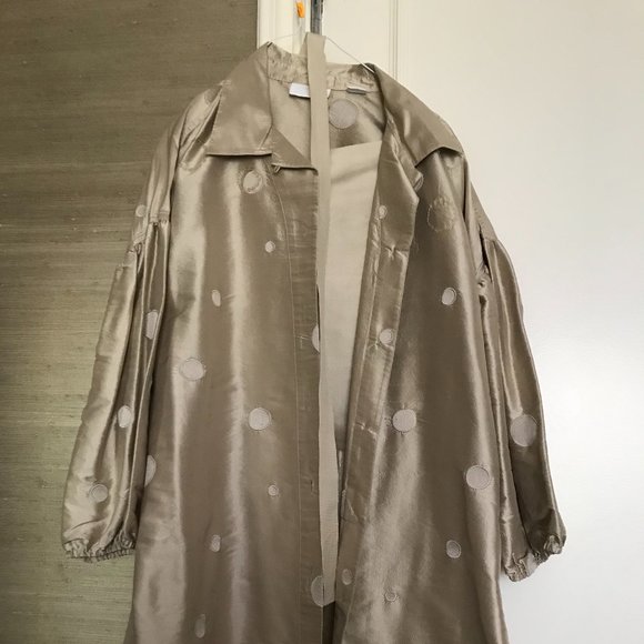 Debra DeRoo Champagne Silk Shantung Ensemble Pant Suit - Picture 1 of 5